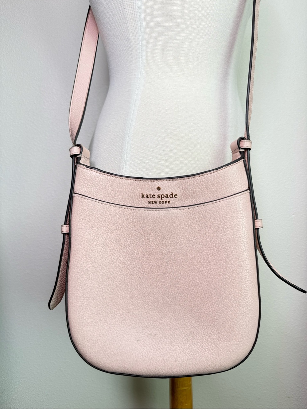 Kate Spade Purse Leila North South Crossbody Pebbled Leather pink Rose Smoke